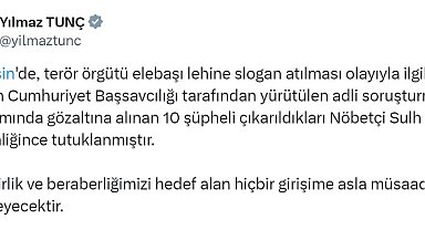 Mersin'de terör örgütü lehine slogan atılmasıyla ilgili 10 şüpheli tutuklandı