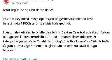 MSB: 1'i kırmızı kategorideki 4 terörist etkisiz hale getirildi