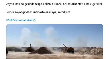 MSB: Suriye'nin kuzeyinde 3 terörist etkisiz hale getirildi