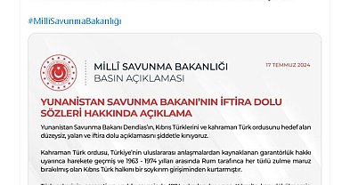 MSB: Yunan Savunma Bakanı Dendias'ın yalan ve iftira dolu açıklamasını kınıyoruz