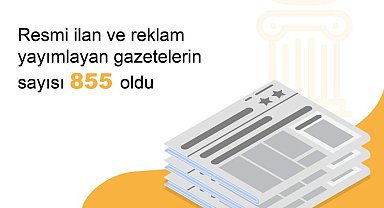 Resmi ilan ve reklam yayımlayan gazete sayısı 855 oldu