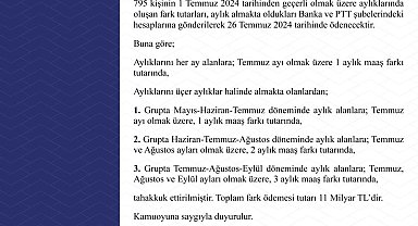 SGK: Emekli Sandığı fark ödemeleri 26 Temmuz'da yatırılacak