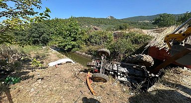 Sulama kanalına devrilen traktörün sürücüsü öldü