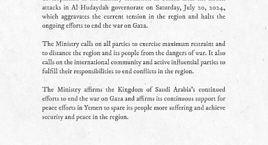 Suudi Arabistan Dışişleri Bakanlığı'ndan Yemen açıklaması