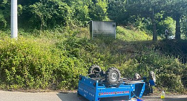 Tarım aracı devrildi: 1 ölü, 3 yaralı