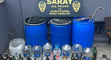 Tekirdağ'da 174 litre sahte içki ele geçirildi