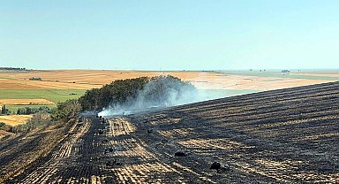 Tekirdağ'da anız yangınında 200 dönüm tarım alanı zarar gördü