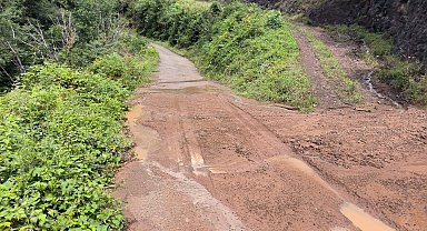 Trabzon'da sağanak yolları göle çevirdi