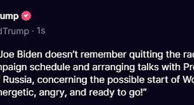 Trump: Yeni bir gün ve Biden yarıştan çekildiğini unuttu