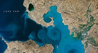 Van Gölü'ndeki akıntı sistemleri, astronotun uzaydan çektiği fotoğrafa da yansımış