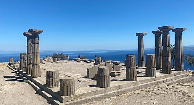 Yangında etkilenen Assos Ören Yeri yeniden ziyarete açıldı