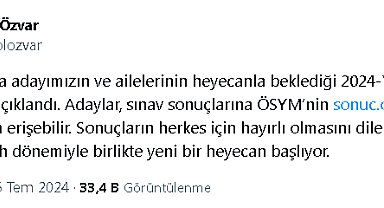 YÖK Başkanı Özvar'dan 'tercih' açıklaması