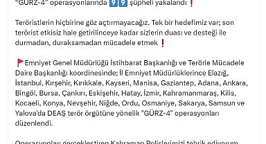 26 ilde DEAŞ terör örgütüne yönelik 'Gürz-4' operasyonu: 99 gözaltı