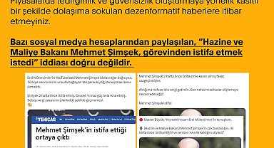 'Mehmet Şimşek istifa etmek istedi' iddiasına yalanlama
