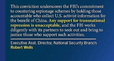 ABD vatandaşı Çinli yazar casusluktan suçlu bulundu