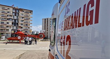 Ambulans helikopter, damdan düşen çocuk için havalandı