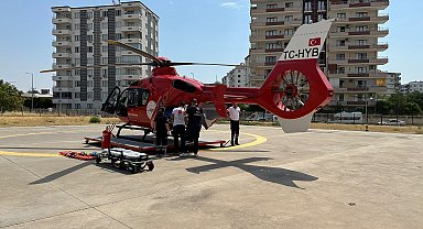 Ambulans helikopter yaralı kazazede için havalandı