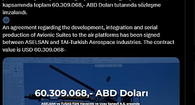 ASELSAN ve TUSAŞ arasında 60 milyon dolarlık sözleşme imzalandı
