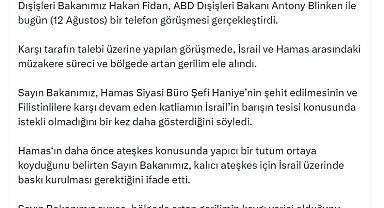 Bakan Fidan, ABD'li mevkidaşı Blinken ile görüştü