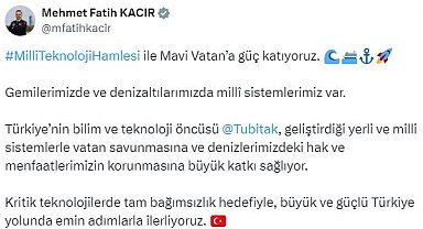 Bakan Kacır, gemi ve denizaltılardaki milli sistemleri paylaştı