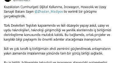 Bakan Kacır, Kazakistanlı mevkidaşı Madiyev ile görüştü