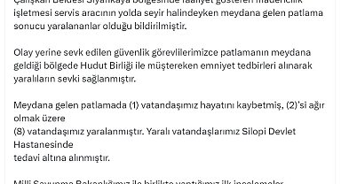 Bakan Yerlikaya: Şırnak'taki patlama kömür ocağıyla ilgili husumetten kaynaklı