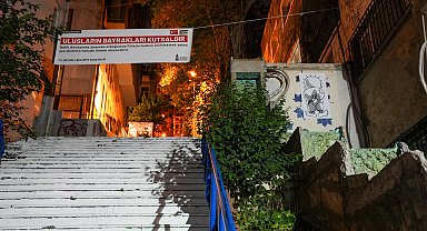 Beyoğlu Belediyesi, Cihangir merdivenlerine resmedilen Filistin Bayrağı'na ilişkin açıklama yaptı