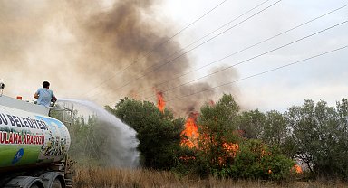Çalılıkta çıkan yangın, öğrenci yurduna ulaşmadan kontrol altına alındı