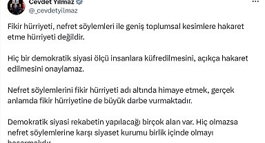 Cevdet Yılmaz: Hiçbir demokratik siyasi ölçü insanlara açıkça hakaret edilmesini onaylamaz