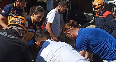 Dağ motosikletiyle yaptığı kazada yaralandı