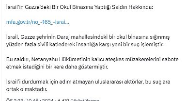 Dışişleri Sözcüsü Keçeli: İsrail, insanlığa karşı yeni bir suç işlemiştir