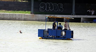 Eşiyle tartışıp çaya atladı