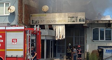 İş yerinde çıkan yangın, 20 dakikada söndürüldü