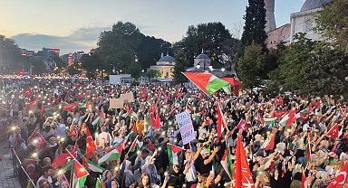 İstanbul-Ayasofya Meydanı'nda, 'Şehit Haniye'den Son Çağrı' mitingi