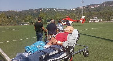 Mide kanaması geçiren hasta, ambulans helikopterle sevk edildi