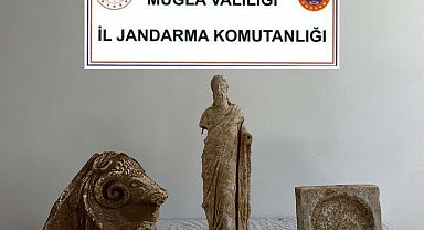 Muğla'da tarihi eser operasyonu; Kral Hekatomnos'un heykeli ele geçirildi