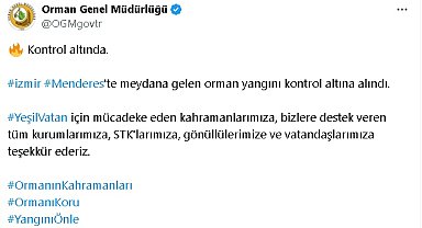 OGM: İzmir Menderes'teki orman yangını kontrol altına alındı