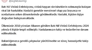 Sağlık Bakanlığı'ndan Batı Nil Virüsü Enfeksiyonu açıklaması