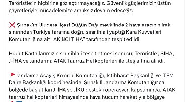 Şırnak'ta paramotorlu 4 terörist etkisiz hale getirildi