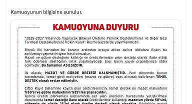 Tarım ve Orman Bakanlığı: Mazot ve gübre desteği kalkmadı