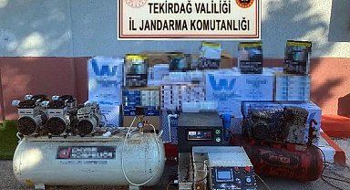 Tekirdağ'da kiralık iş yerinde kaçak sigara üretimi
