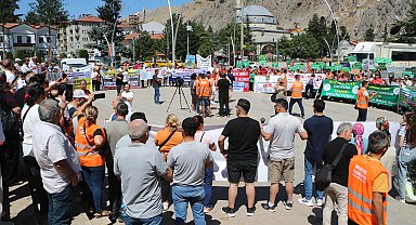 Tokat'ta köylüler, maden arama çalışmasını protesto etti