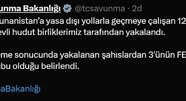 Yasa dışı yollarla Yunanistan'a geçmeye çalışan 3'ü FETÖ üyesi, 12 kişi yakalandı