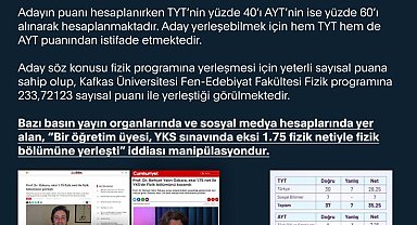 YÖK'ten 'eksi 1.75 fizik netiyle fizik bölümüne yerleşti' iddiasına açıklama