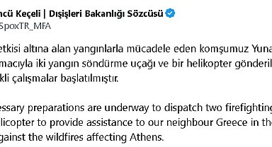 Yunanistan'a destek amacıyla 2 yangın söndürme uçağı gönderilecek