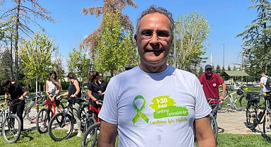 Ankara'da hekimler, lenfoma farkındalığı için pedal çevirdi