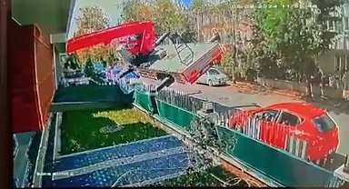 Ankara'da vincin devrilme görüntüsü ortaya çıktı