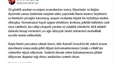 Bahçeli: Narin'i katledenlerin en ağır bedeli ödemeleri temin edilmelidir
