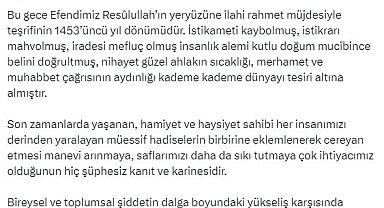 Bahçeli'den Mevlit Kandili mesajı