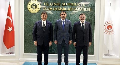 Bakan Kurum, Cemil Tugay ve AK Parti İzmir İl Başkanı Saygılı'yı kabul etti